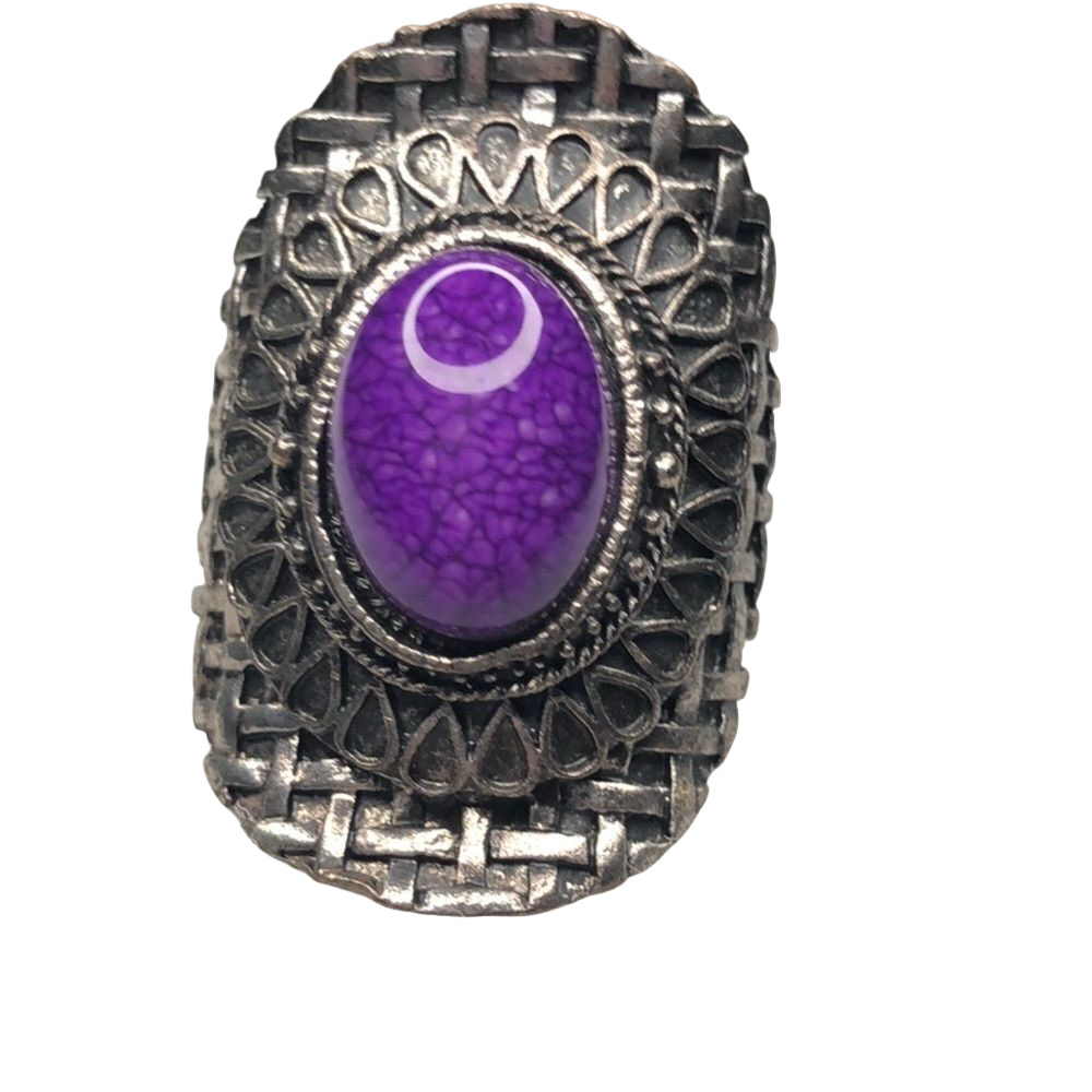🍭6/$30 Purple gem adjustable cocktail ring